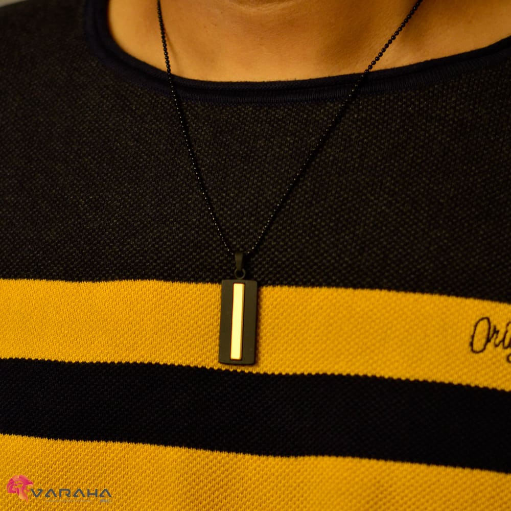 MP0006 - Gold Stripe Noir Pendant