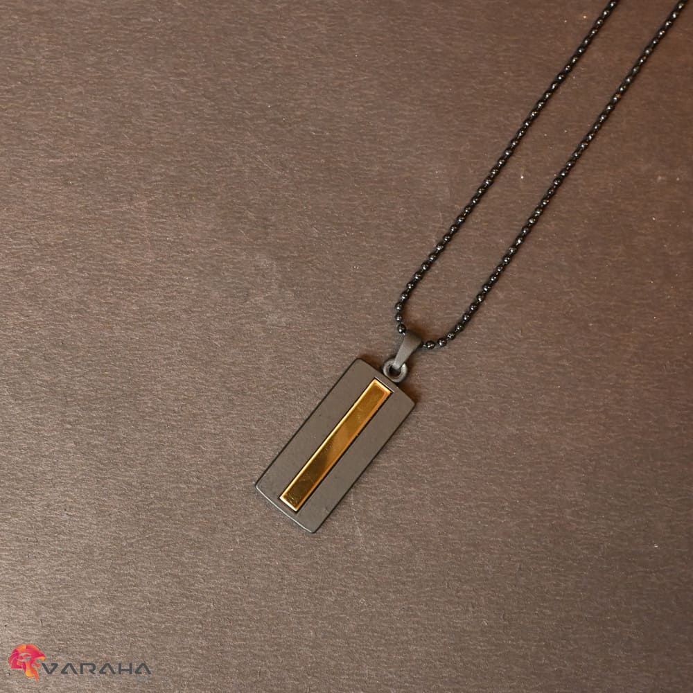 MP0006 - Gold Stripe Noir Pendant