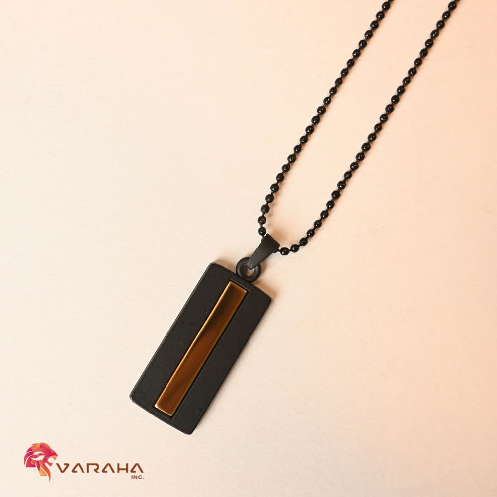 MP0006 - Gold Stripe Noir Pendant